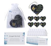 Funeral Favors 50 Sets for Guests, Heart Charms | Memorial Prayer Cards for Celebration of Life Favors, Funeral Keepsakes for a Memorial Service, Bulk Ideas Sympathy Gifts Funeral Products