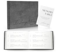 Funeral Guest Book for 2025 Celebration Of Life Memorial Service - Leather Memory Book for Funeral Guests to Sign In with Condolence Memory Table Sign & Back Pocket - Gray Guestbook