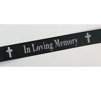 Funeral/Memorial Black with Silver Printed 'in Loving Memory' Ribbon 15mm x 1 Metre Length