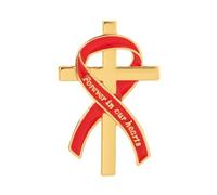 Funeral Remembrance Brooch Pin Ribbon Badge Gold Tone Alloy Lapel Accessory with Secure Butterfly Clutch Back Closure Religious Lapel Badge Remembrance Service Pin Memorial Guest Sympathy Ceremony Hat
