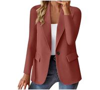 Funeral Suits for Women Womens Blazers Summer Long Sleeve Notched Lapel One Button Office Work Suit Jacket Open Front Casual Lightweight Smart Cardigans Business Formal Workwear Outerwear with Pockets