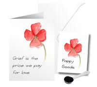 Funeral Sympathy Card/Condolences Card With Sympathy Gift of Poppy Seeds Matching Seed Packet Memory Card - Grief is the Price We Pay for Love