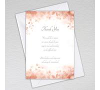Funeral sympathy thank you cards A6 postcard with special wording thanking for support and sympathy, Table Favours: Dusty Pink and Rose Gold Leaves Funeral Thank you cards (Pack of 50 with Envelopes)