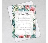 Funeral Thank you cards with a floral theme and special wording thanking for support and sympathy: Classic Rose Funeral Thank you cards (Pack of 20 with Envelopes)