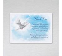 Funeral Thank You Cards with Envelopes, A6 non-folded postcard with an expression of thanks for support and sympathy: Dove Funeral Thank You Card Pack (Pack of 50 without Envelopes)