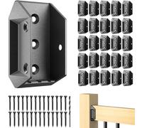 Funerlulu Aluminium 40 Pack Alloy Deck Railing Brackets with 240 Galvanized Screws, Black Railing Connectors for 2"x4" (Actually 1.5"x3.5") Wood Stair Railing Post to Handrail Connection