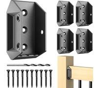 Funerlulu Aluminium 40 Pack Alloy Deck Railing Brackets with 240 Galvanized Screws, Black Railing Connectors for 2"x4" (Actually 1.5"x3.5") Wood Stair Railing Post to Handrail Connection