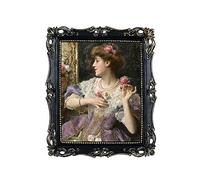 Funerom 8x10 Vintage Picture Frames with Glass Front, Ornate Frame, Antique Photo Frames for Tabletop or Wall Hanging Black