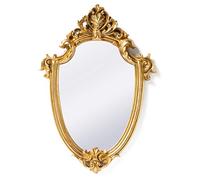 Funerom Vintage 16.9 x 11.8 inch Decorative Wall Mirror Gold Shield Shape