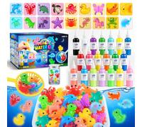 Funewest Big Magic Water Elf Kit, Craft Kits for Kids 3 and Up | Arts and Crafts for Kids with 20 Magic Gels and 18 Animal Moulds, DIY Magic Jellykins Gifts Kids for Party Favors Birthdays