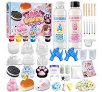 Funewest Taba Squishy Making Kit for Kids, DIY Squishy Maker with Liquid Silicone and Molds, Flex Rubber, Flocking Powder, Squishies Craft Kit for Toddle 8-12, Make Your Own Sensory Fidget Toys