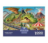 Funfair Built on Sleeping Dragon Wooden Jigsaw Puzzle Waterproof 1000 Piece Puzzles for Adults Colourful Home Decoration