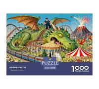 Funfair Built on Sleeping Dragon Wooden Jigsaw Puzzle Waterproof 1000 Piece Puzzles for Adults Impossible Challenging Games
