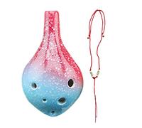 FUNFANG 6 Holes Ceramic Ocarina 6 Holes Ceramic Ocarina Alto C Simple Style Musical Instrument with Lanyard Music Score for Music Lover and Learner