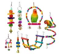 FUNFANG bird toys for parrot 7 Packs Toy Set for Parrots Variety of Toys for Bird Cage Accessories Safe and Durable Bird Toys for Cockatiels Parakeets and More Attract Birds' Attention with Colorful