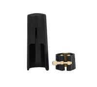 FUNFANG Saxophone Leather Clip+Cap Saxophone Ligature Single Screw Saxophone Clip Sax Accessories Saxophone Metal Buckle Leather Clip + Cap Single Copper Screw Adjustment Saxophone Ligature Compact