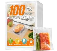 FUNFERY 100 Pcs 28x40cm Precut Vacuum Sealer Bags for Food, Long-Term Storage and Sous Vide Commercial-Grade Bag, BPA Free for Microwave, Boiling,Sous Vide, Refrigerator