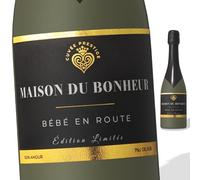 FunFest - Champagne Label - Bébé en Route - Black & Gold (Note: Text in French)