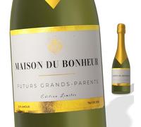 FunFest - Champagne Label - Futurs Grands-Parents - White & Gold (Note: Text in French)