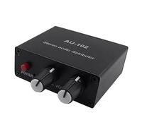 Funfob 1 PCS Audio Distributor Stereo Audio Mixer 1 Input 2 Output Audio Mixer Multi-Channel RCA Splitter for Power Amplifier Active Audio