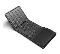Funfob 1 Piece Foldable Bluetooth Keyboard -Folding Wireless Keyboard Black ABS with Touchpad Rechargeable Keyboard for Windows IOS Android