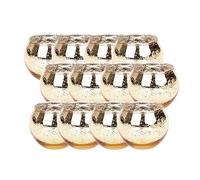 Funfob 12PCS Gold Mercury Glass Votive Candle Holders Legant Gold Candle Holders for Weddings, Rehearsal Dinners