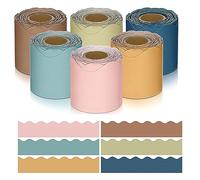 Funfob 1Set 196.8 Ft Color Classroom Borders for Bulletin Board Scalloped Bulletin Board Paper