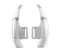 FUNFOB Car Interior Mouldings 2PCS Car Aluminum Steering Wheel Shifter Extension Shift Paddles for Mustang 2015 2016 2017 2018 2019 2020 Interior Decoration(Silver)