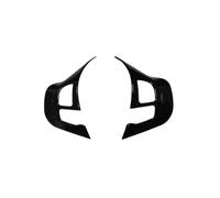 FUNFOB Car Interior Mouldings Carbon Fiber Look Car Steering Wheel Panel Gloss Trim Emblem Decal Cover For Peugeot 2008 208 T9 2014 2015 2016 2017 2018 Accessories Interior Decoration(Black 2pcs)