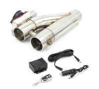 FUNFOB Exhaust Tip Y Pipe Electric Exhaust Cutout ON/OFF Dual Valve With Controller Cut Out Down Pipe Kit 304 Stainless Steel Car End Pipes(2.25 Inch type2)