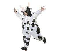FUNFOCUS Inflatable Cow Costume Adults - Funny Full Body Cow Costume - Inflatable Cow Costume Adults - Perfect for Carnival, Fancy Dress, JGA & Themed Parties - One Size Blow Up Outfit