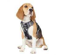 Funfox Dog Harness Medium, No Pull Harness with Front Clip & Vertical Handle, Adjustable Anti Pull Padded Pet Vest, Reflective Night Walking Size for Small Medium Large Breed, Misty Gray M