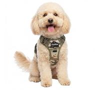 Funfox Dog Harness Small, No Pull Puppy Harness with Vertical Handle, 2 Leash Clips, Reflective Strips Night Walking, Anti Pull Adjustable Padded Pet Vest Size for Small Breed, Camo Green S