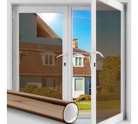 Funfox One Way Mirror Window Film Privacy, Reflective Mirror Tint Film Heat Control UV Sun Blocking Anti Glare Static Cling for Glass Window Covering, Tee Silver 44.5x200cm