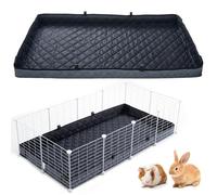 FunFurry Quilted Guinea Pig Cage Liner, Reversible & Absorbent Bottom Base, Cage Liners for Small Animals, Hamster Chinchilla Hedgehog Ferret Rabbit. (Dark Grey-Quilted, 24" X 36")
