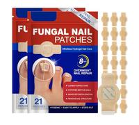 Fungal Nail Hydrogel Patches For Overnight - Extra Strength 8-Hour Pads For Brittle And Discoloured Nails, Toenail And Fingernail Fungus Care With Anti-Fungal Essence, 21 Patches Per Pack