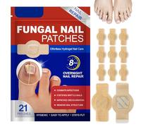 Fungal Nail Patches For Toenail - Extra-Strength Hydrogel Strips With Natural Extracts, Soft Breathable Overnight For Thick Nails, Renewing Structure & Combatting Infections, 21PCS