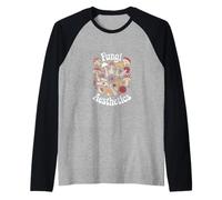 Fungi Aesthetics - Retro Mushroom Circle Raglan Baseball Tee