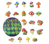 Fungi Fun 20pcs Glow in the Dark Mushroom Shoe Charms for Clog Slides Sandals, Glowing Cute Mushroom Shoe Decoration, Kawaii Colorful Luminous Mushroom Shoe Pins Accessories for Kid Girls,Boys Party