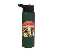 Fungi Mushroom Garden Nature Lover Gnome Stainless Steel Insulated Water Bottle