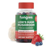 Fungies Lion'S Mane Mushroom Brain Health Gummies - Promotes Focus, Memory & Mood - 60 Count (Natural Blueberry Strawberry Flavor, Gelatin Free, Gluten Free, Non-GMO, Vegan)