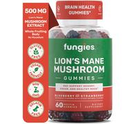 Fungies Lions Mane Mushroom Gummies Blueberry Strawberry 60 Servings Mushroom Gummies for Adults for Brain Fog Focus