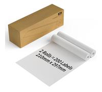 FungLam A4 Thermal Paper 2 Rolls, 210 x Dia 30mm, BPA Free, Compatible with M08F, MT800, MT800Q and Other A4 Portable Printers