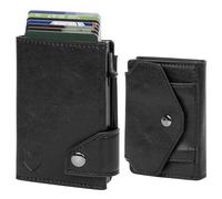 FUNGOGRT Mens Pull-UP Leather Wallet - 2024 New Minimalist Wallet for Men/Boys Card Wallets RFID with Coin Pocket & Cash Window (Up to 9 Cards)