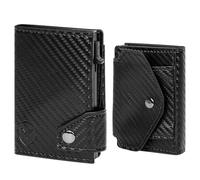 FUNGOGRT Mens Pull-UP Leather Wallet - 2024 New Minimalist Wallet for Men/Boys RFID with Coin Pocket & Cash Window (Up to 9 Cards)