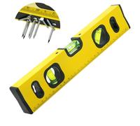 FungSun 300 mm Spirit Level Shock Proof Level Tool Magnet Torpedo Level Base | 3 Bubbles 45° 90° 180 (300mm)