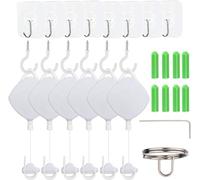 FUNGTN VR Cable Management Retractable Ceiling Pulley System for Oculus Rift/Rift S/HTC Vive/Vive Pro Data Charging Wire for Quest2/Quest/GO/Valve Index VR Accessories 6 Packs