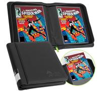 FunGuys Comic Book Storage Binder, 16 Double-Sided Pocket Binder with Plastic Sleeves, Holds 32 Comic Books, Presentation Folders Display Organizer