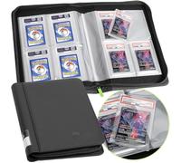 FunGuys Graded Card Binder, 40 PSA Slab Holder, 4 Pocket Graded Card Storage, Slab Binder, PSA Display Case Album, Zipper Card Collection Binder, MTG