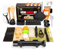 FUNGYAND Sushi Making Kit, 32-in-1 Complete Set with Bazooka Roller, Nigiri & Musubi Presses, Bamboo Mats, Knife, Peeler, Animal Rice Molds, Chopsticks & More - Perfect for Family Fun